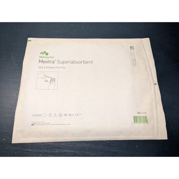 Qty 10 / Mextra Superabsorbent Dressing 9" x 11"  2/28/2027 Molnlycke - Picture 6 of 6